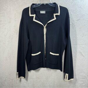 Wallis Womens Black Viscose Blend Sweater Blazer Size 18‎ EU 46 Office Career